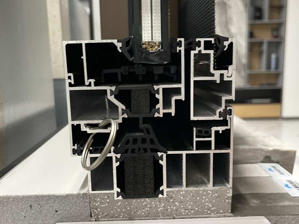 side view of Good quality aluminum window doors for villa project