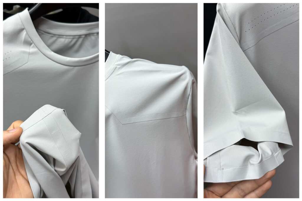 Seamless activewear manufacturer bonded seams close up