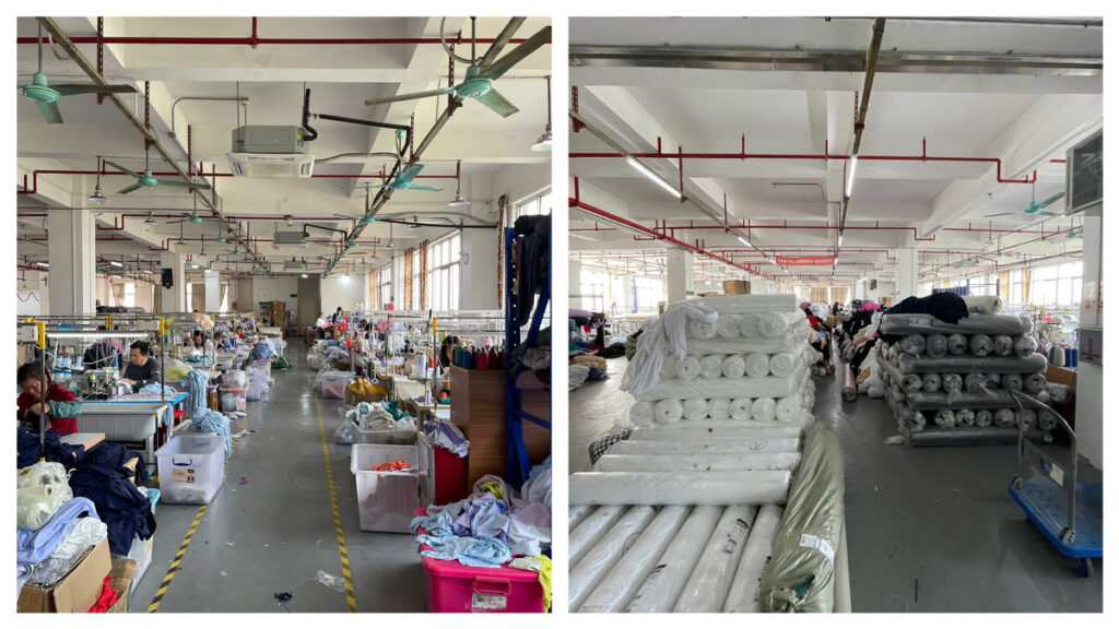 China activewear factory visiting and checking the capacity before bulk production